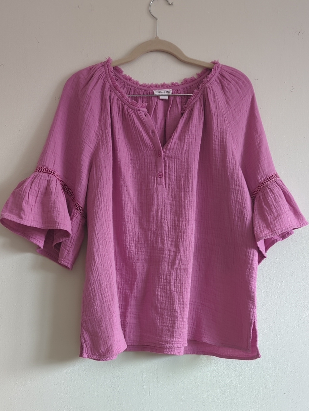 Tribal Jeans Pink Boho Blouse